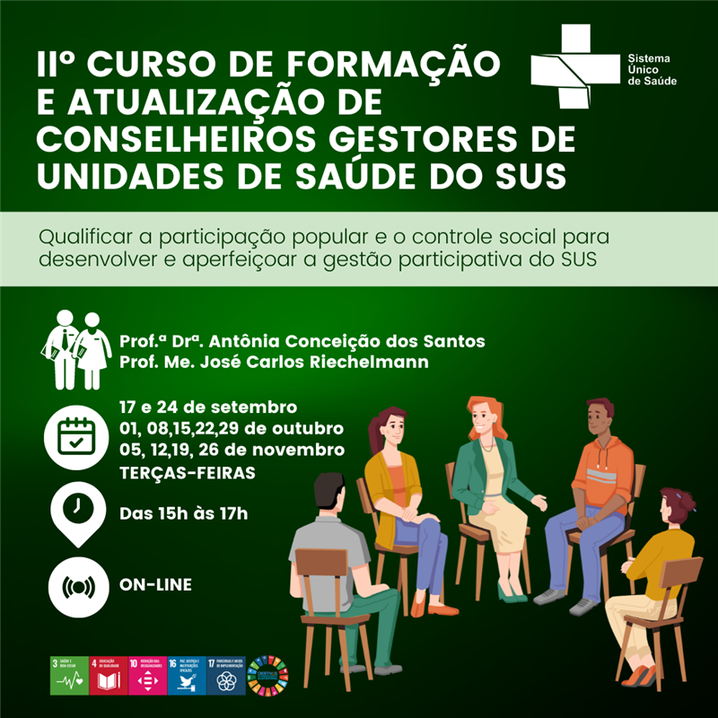 IIº CURSO DE FORMAÇÃO E ATUALIZAÇÃO DE CONSELHEIROS GESTORES DE UNIDADES DE SAÚDE DO SUS - REDES.png